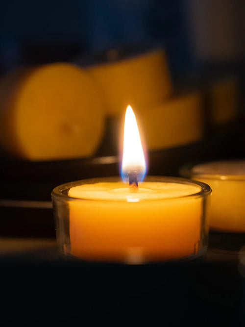 4 x Beeswax Tealights | Reusable Glass Cups