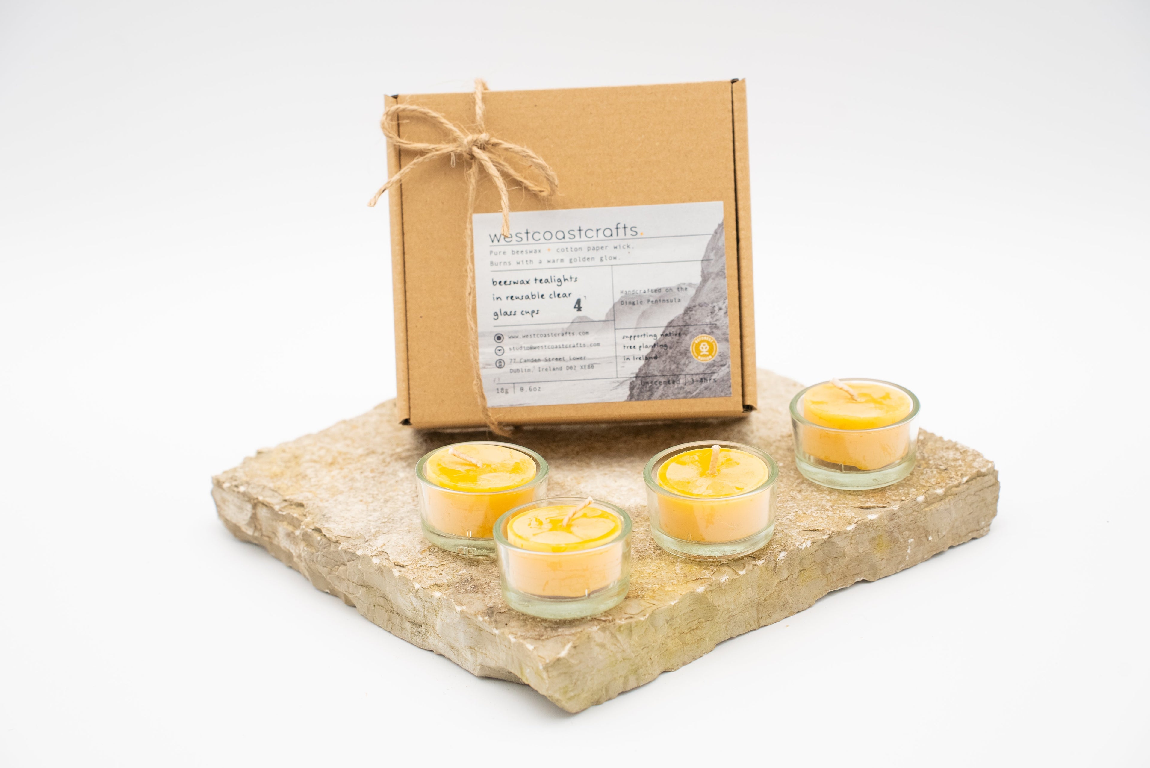 4 x Beeswax Tealights | Reusable Glass Cups