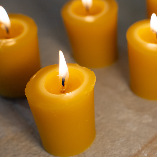 8 Beeswax Votive Candle Refills - 12 hour burn