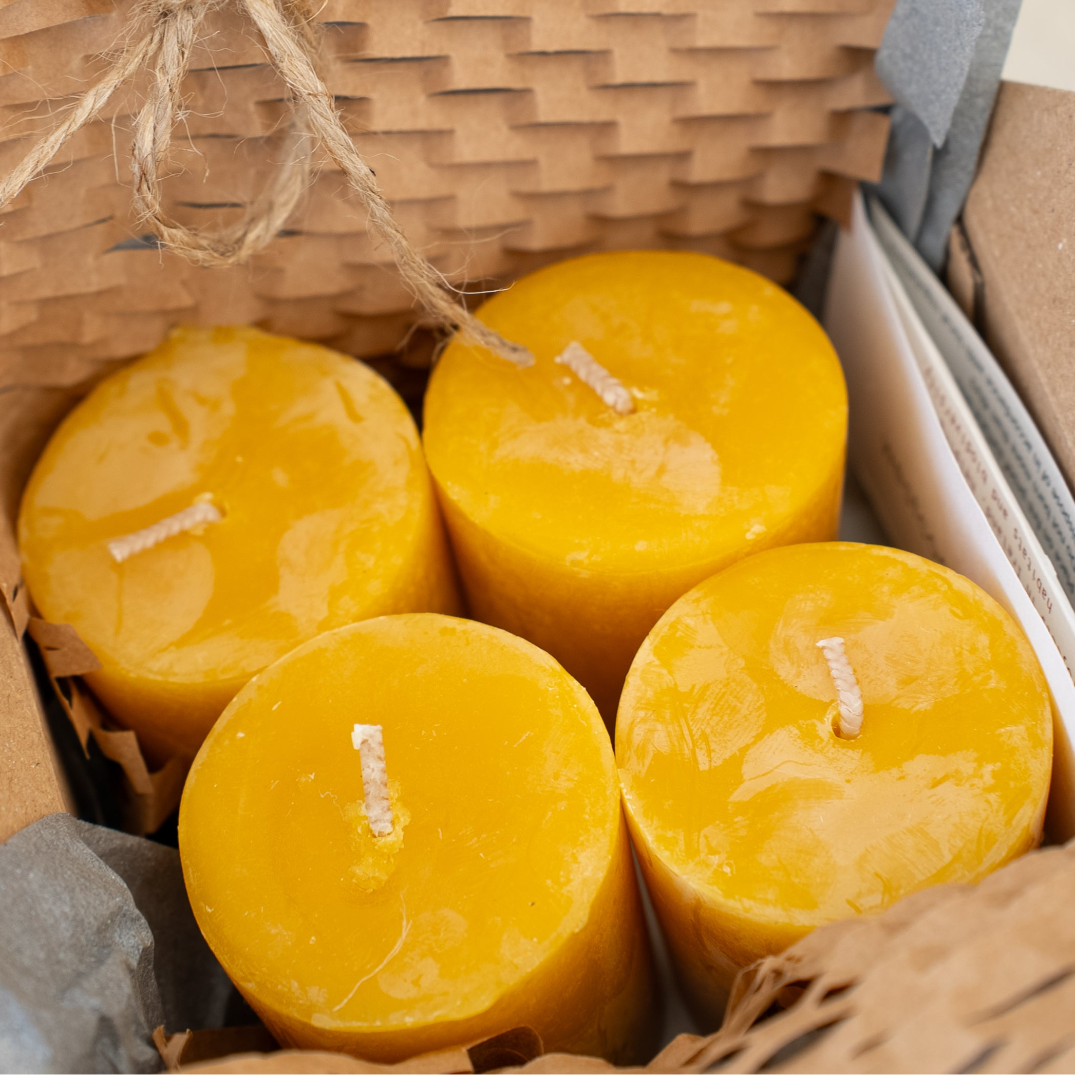 8 Beeswax Votive Candle Refills - 12 hour burn