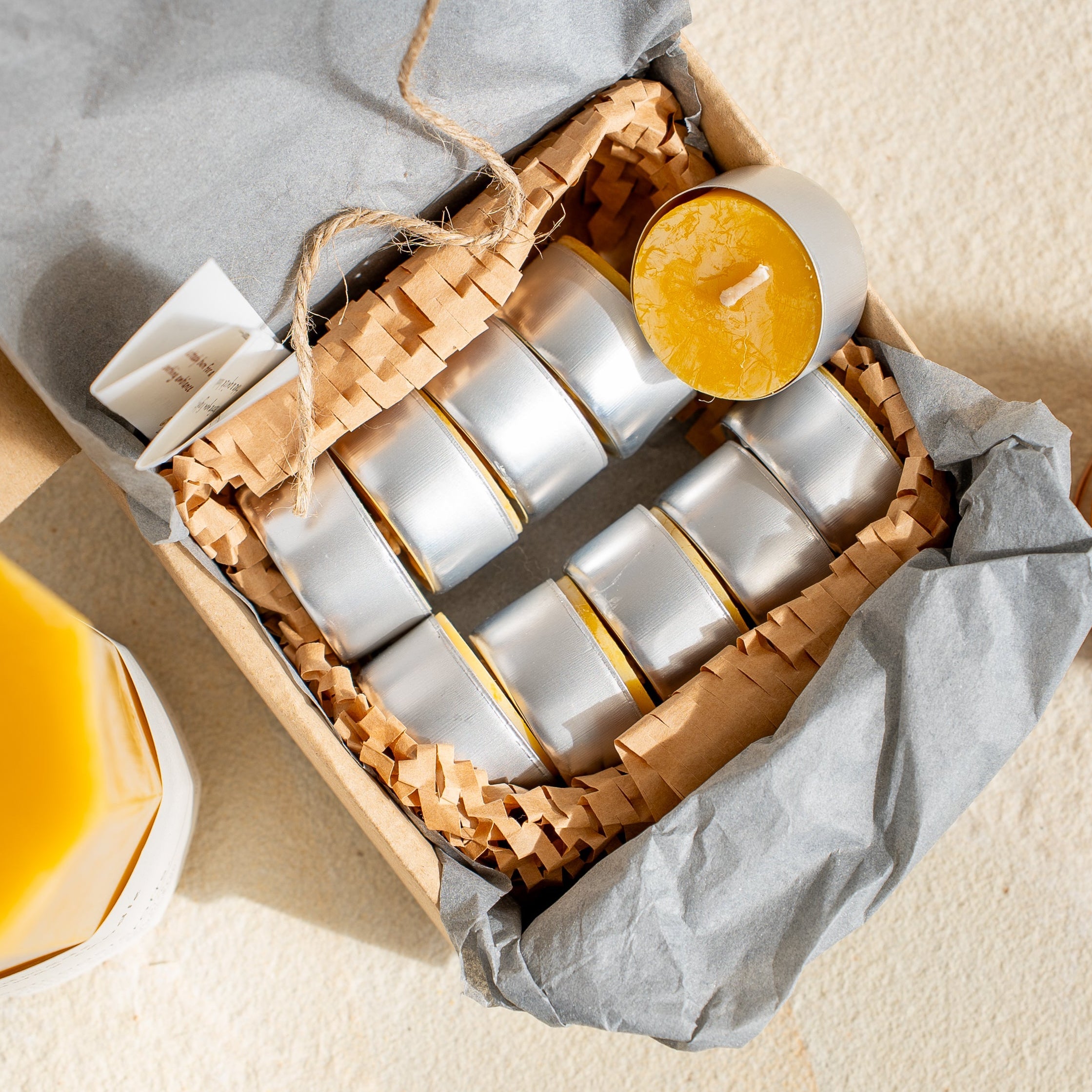 10 x Beeswax Tealights | Recyclable Metal Cups
