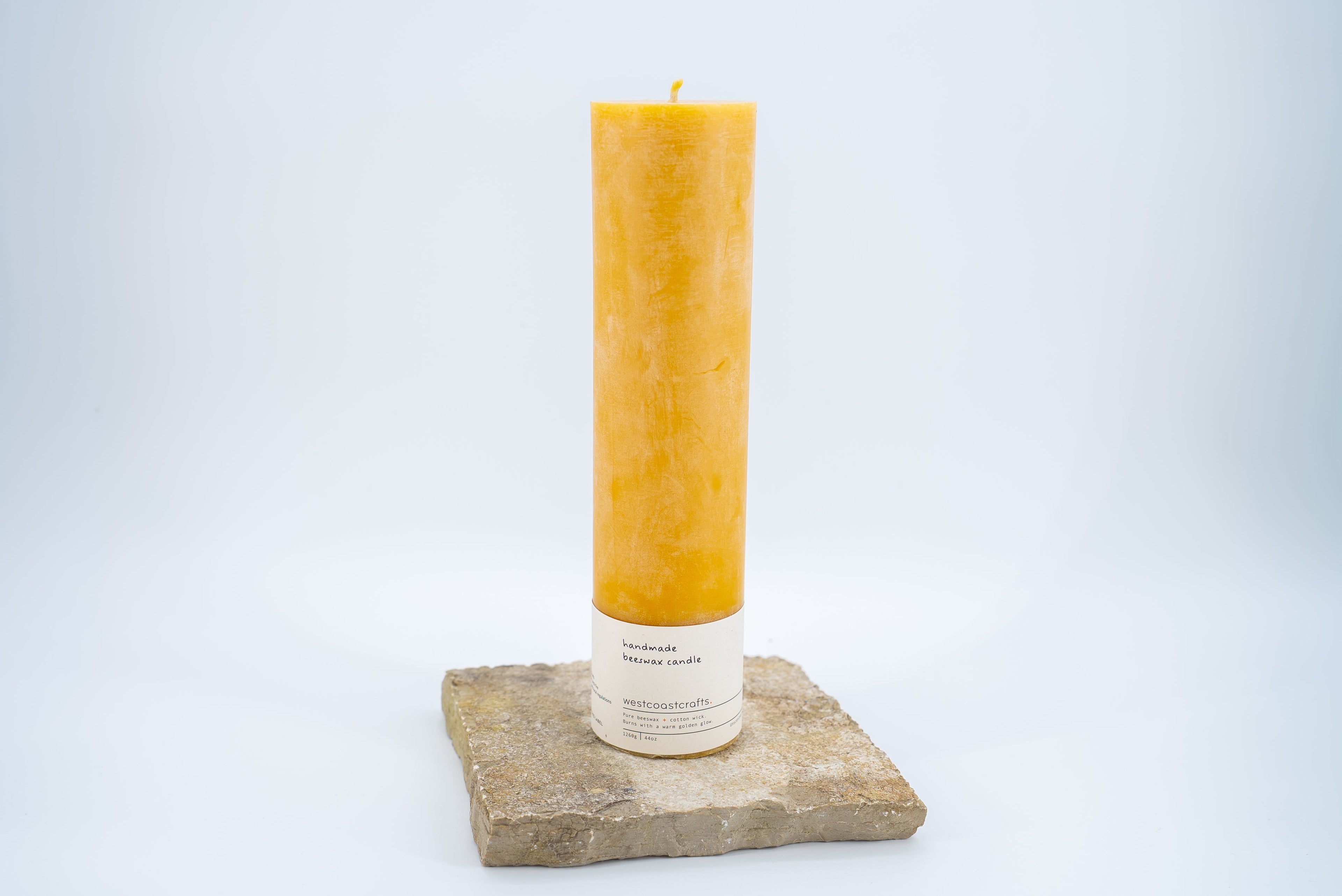 XL Round Beeswax Pillar Candle - 130 hour burn