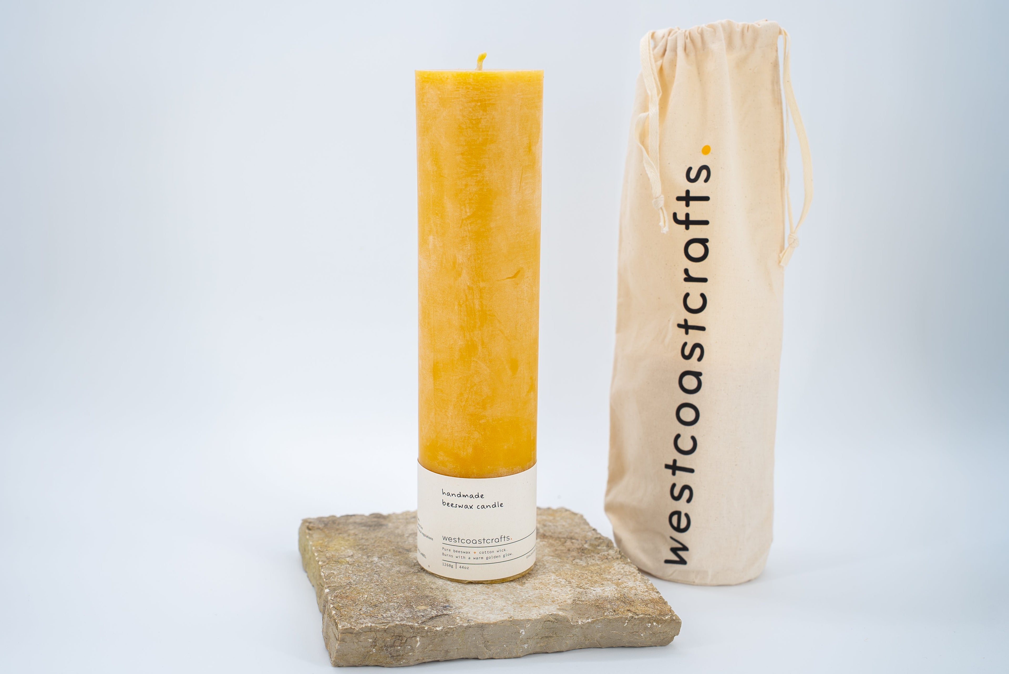 XL Round Beeswax Pillar Candle - 130 hour burn