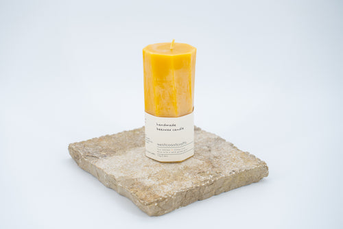Small Octagon Spiral Beeswax Candle